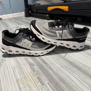 On Running Women's Black and White Athletic Shoes